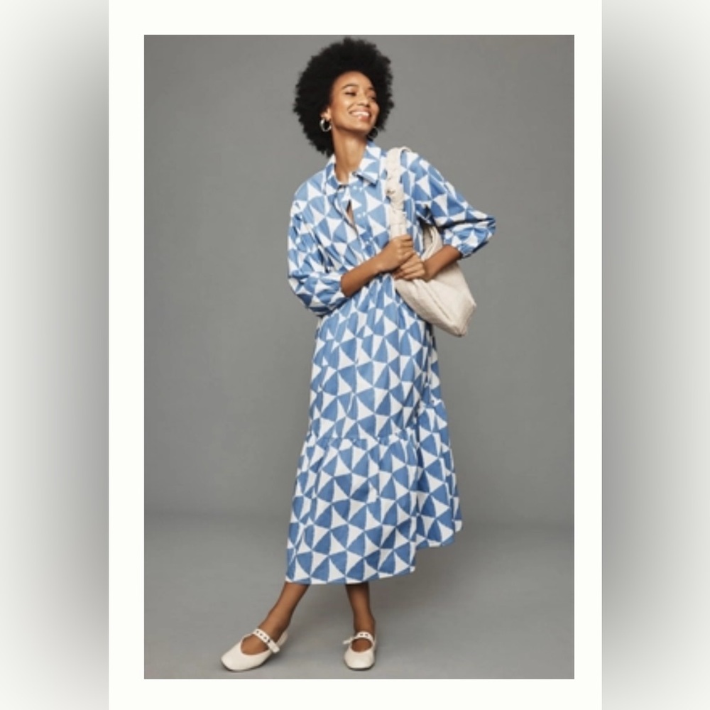 Like New The Bettina Tiered Shirt Dress by Maeve from Anthro
